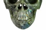 Realistic, Polished Labradorite Skull - Madagascar #151180-2